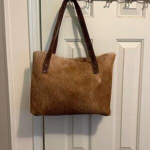 Brown Fur Tote Bag